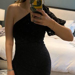 BLACK Ulla Johnson One-Sleeve Dress